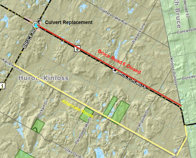 NOTICE: Upcoming Closure of Bruce Road 6 Between Bruce Road 1 at